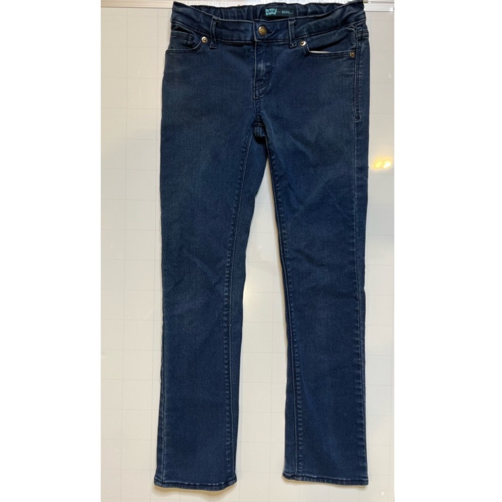 Levi’s dark blue skinny jeans w/adjustable waistband, size 8 (kids)